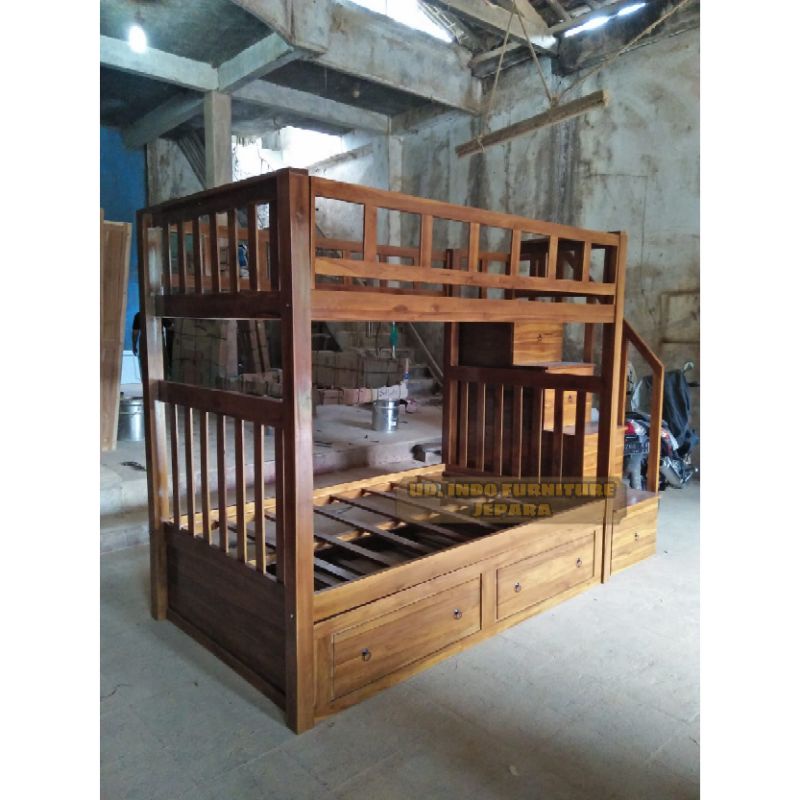 mebel murah dipan tingkat besar laci murah furnitur kayu jati jepara