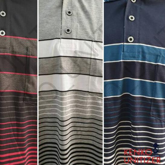 ❊ UNITIZER Z41 XXL Size , Kaos Polo Pria BIGSIZE Saku Kerah Wangki Salur JUMBO kantong dewasa ❂