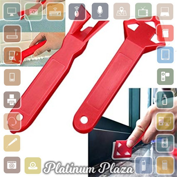 Balight 2 in 1 Alat Pembersih Perapi Lem Silikon Sealant Tool Scraper - Red`1R6XUA-