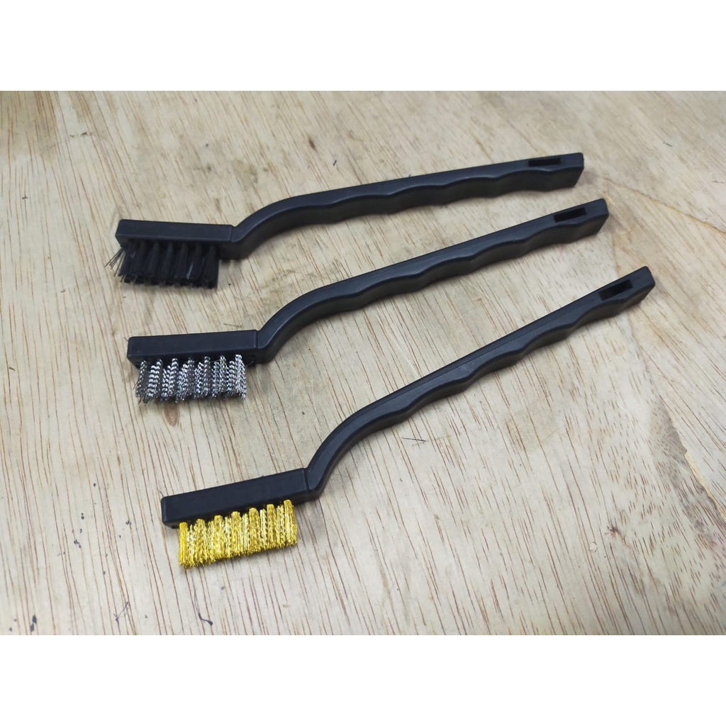 SIKAT KAWAT MINI SET 3 PCS BESI KUNINGAN BAJA NYLON KECIL-FREED