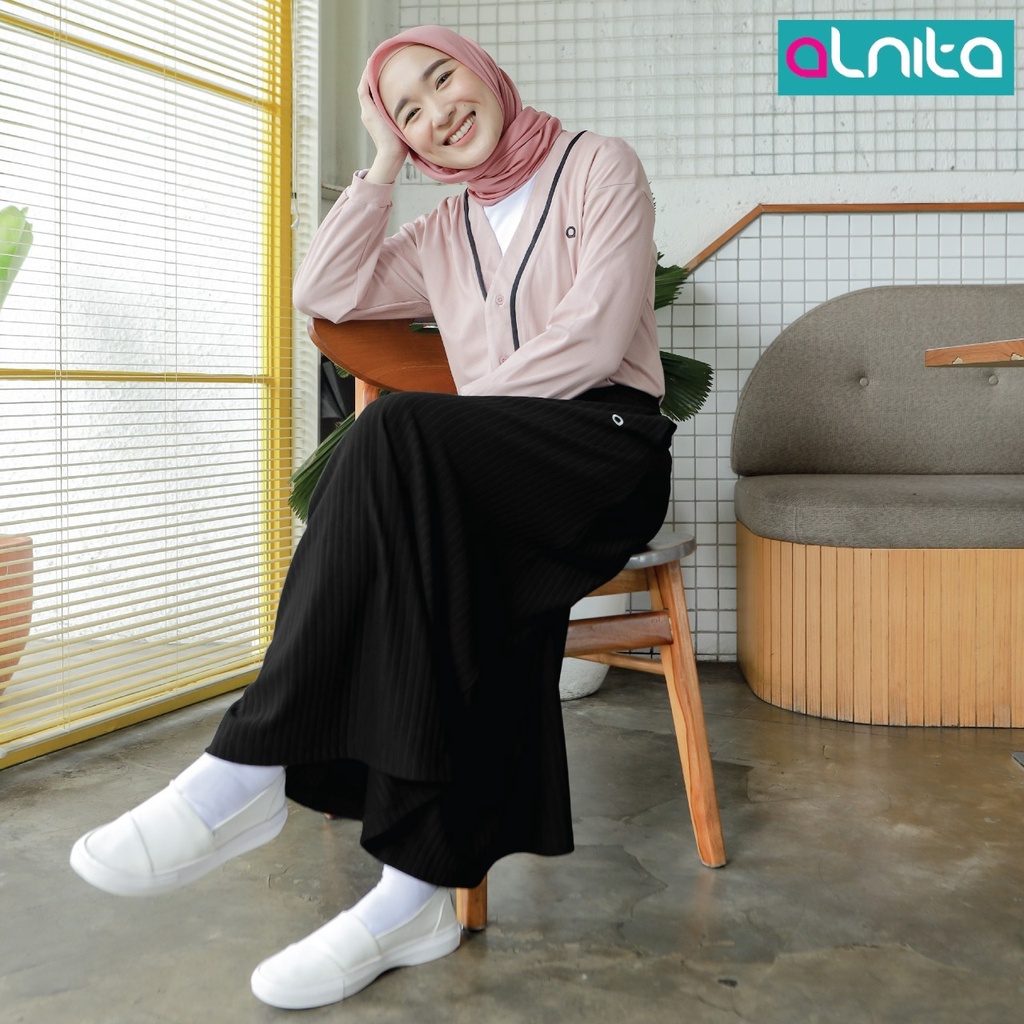 Alnita ROK Lily Bawahan Wanita Skirt Panjang Polos Casual Outfit