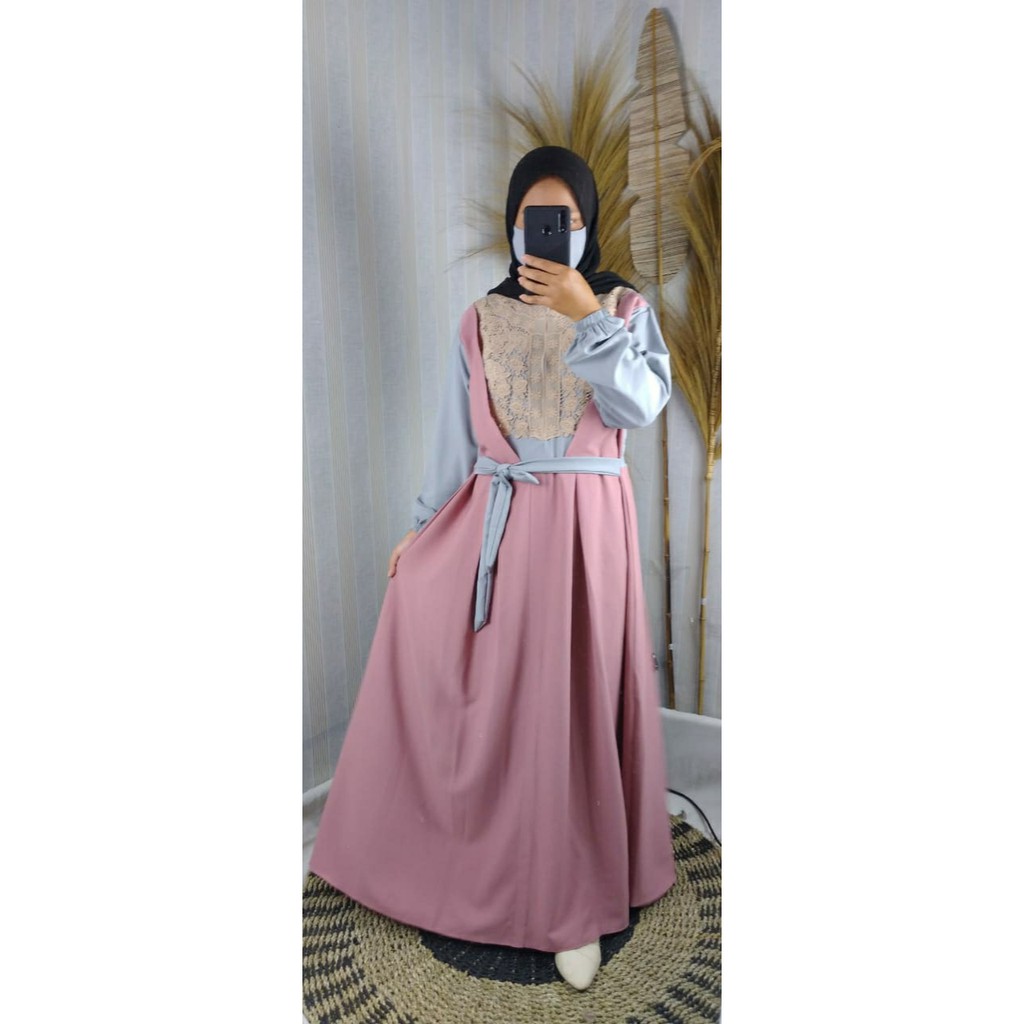 Dress AKIRA MX BRUKAT ITYCREPE PREMIUM adem busui modis modern PASTEL SHABBY