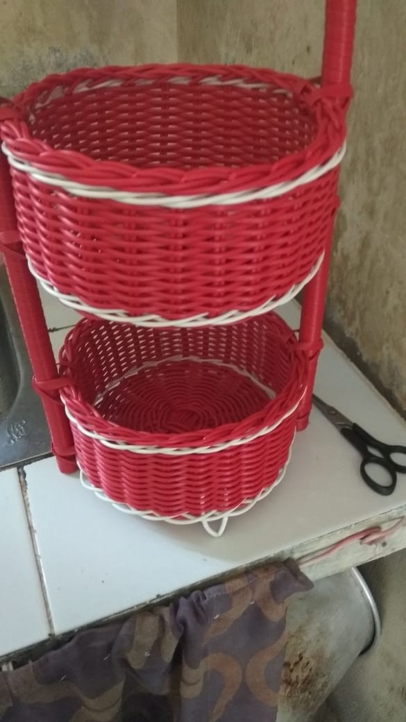 Keranjang Bumbu Rotan 2 Susun