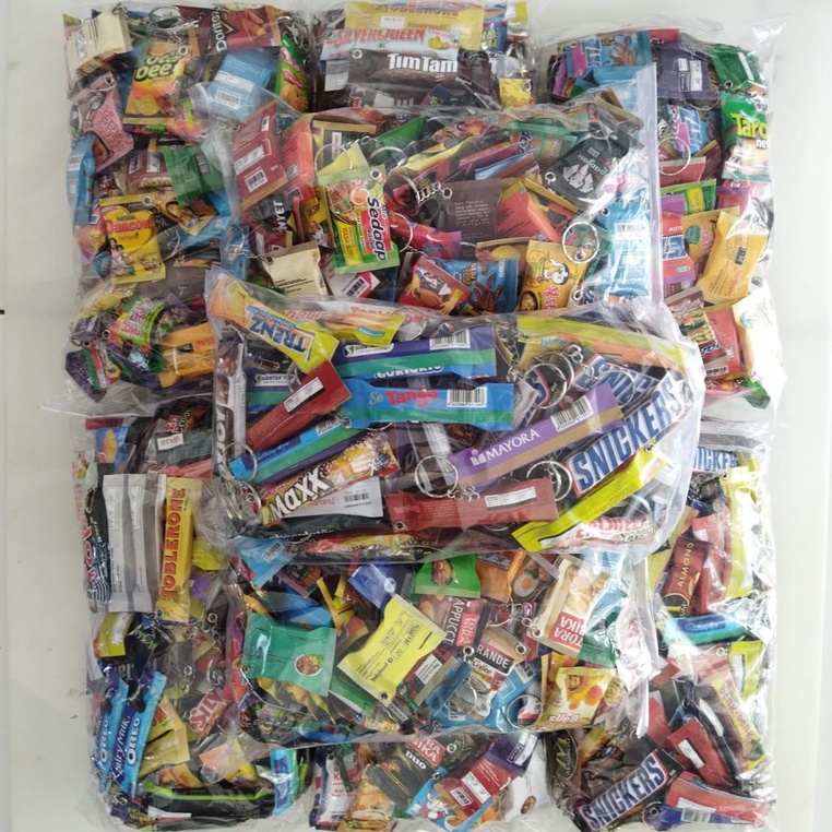 1 PAKET ISI 100 PCS GANTUNGAN KUNCI SNACK MAKANAN MINUMAN MURAH SOUVENIR PERNIKAHAN GANCI UNIK LUCU HADIAH ULANG TAHUN CENDERAMATA ACARA PESTA GROSIR GRATIS ONGKIR SEINDONESIA-4