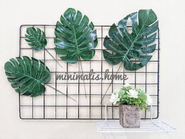 Daun Monstera Palsu Plastik Philodendron Daun Artificial Skandinavian Hijang Minimalis.Home
