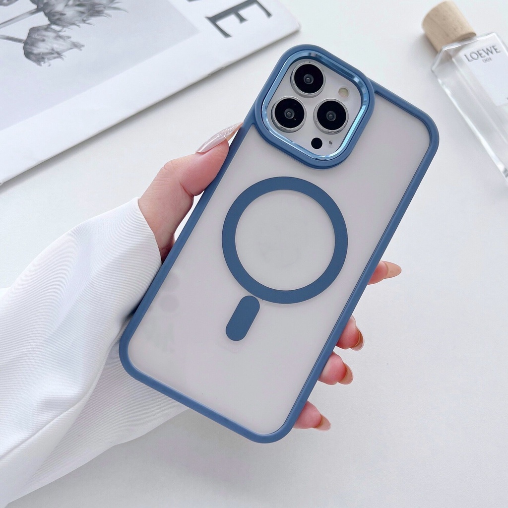 Case Pelindung Lensa Kamera Belakang Magnetik Bahan Logam Transparan Untuk iPhone 14 Pro Max 14 13 Pro Max 12 Pro Max