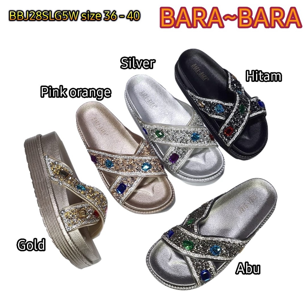 jelly sandal cewek wedges barabara sendal karet import wanita bara bara BBJ28SLG5W