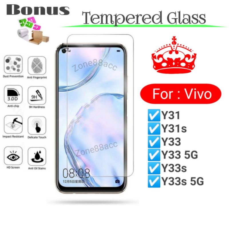 Antigores Tempered Glass Screen Guard protector Vivo Y31 Y31s Y33 Y33s s 5G TG Bening Antiblue Spy Blue light Full Garskin Lensa Lens Pelindung Layar 9D