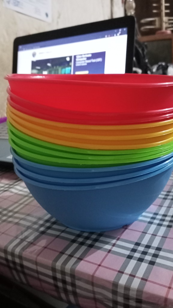 12pcs Mangkok Happy L Besar 16,5cm Kobokan Sayur Sebaguna