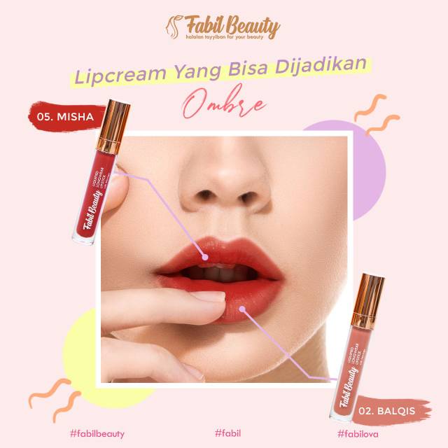 HEMAT  Paket Ombre Balqis + Misha || Lipcream Fabil Beauty || Lipmatte || Lipstik || BPOM || HALAL
