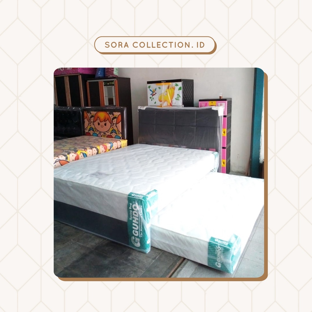 Guhdo Springbed 2 in 1 New Prima Uk 140x200 + Sandaran Caserta Fullset