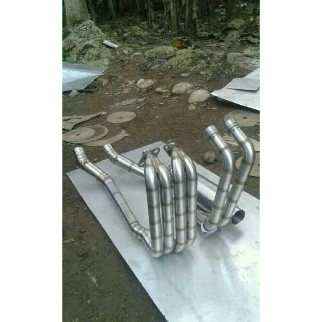 Ready Stok Header knalpot leher knalpot kawasaki ninja 250 fi carbu model 4 Silinder fullstainless