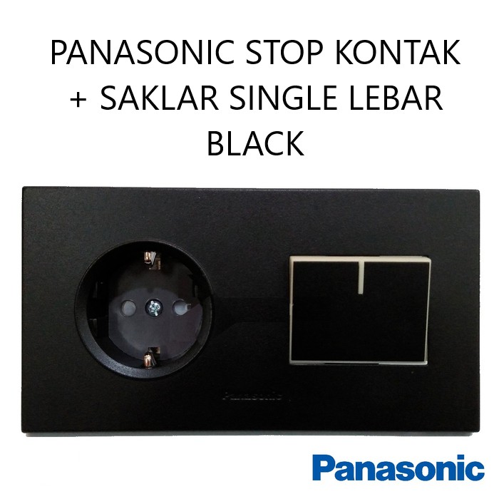 Panasonic Stop Kontak + Saklar 1G Hitam WESJP11212B Style Matte Black