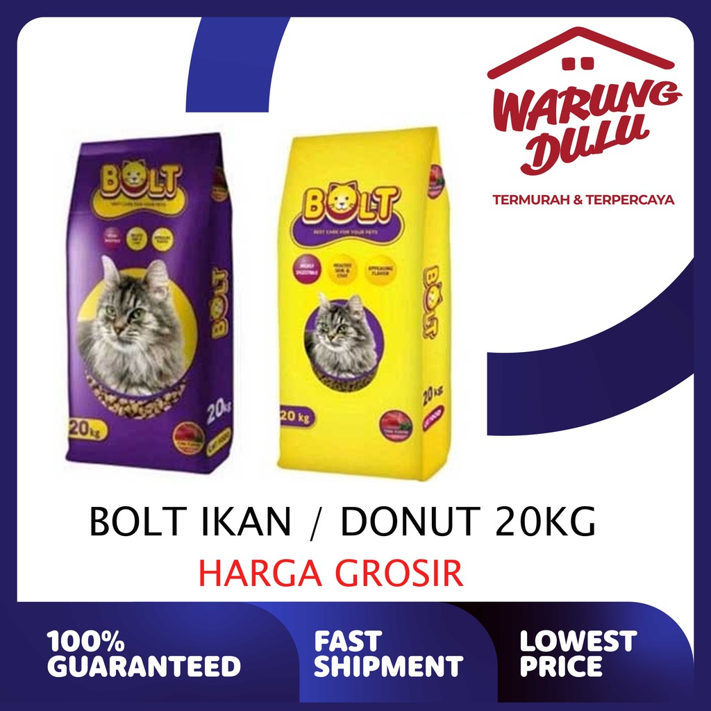 BOLT 20kg Ikan + Donut + Salmon+Kitten salmon (GROSIR)