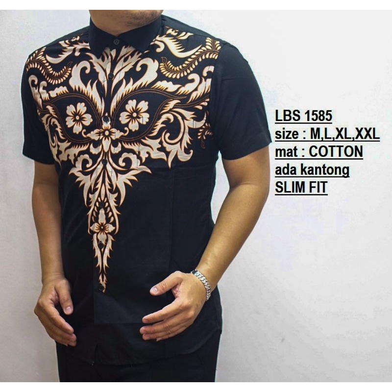 Baju Batik Pria Slimfit Kemeja Batik Pria Lengan Pendek Colin Dion Hem Baju kerja Distro CDS17