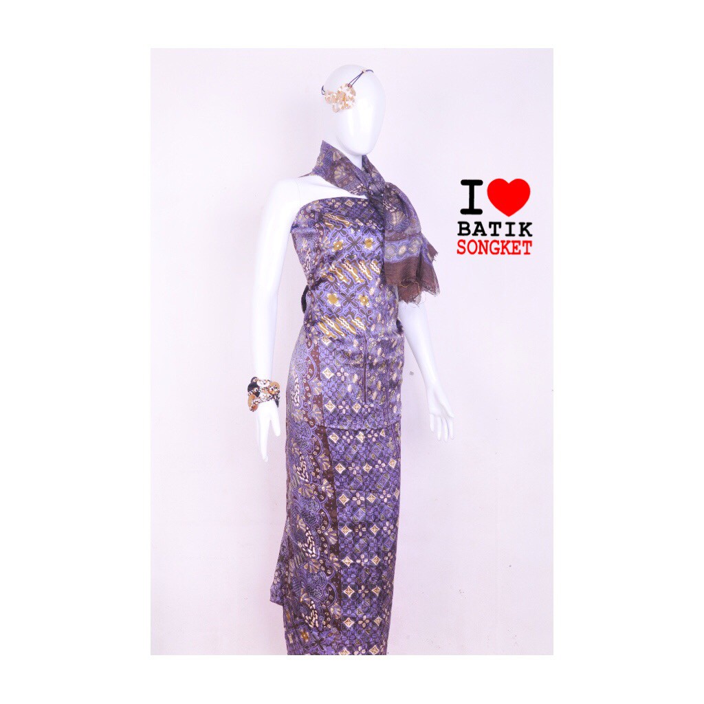 Bahan sutra gamis motif 5  kain batik terusan abaya