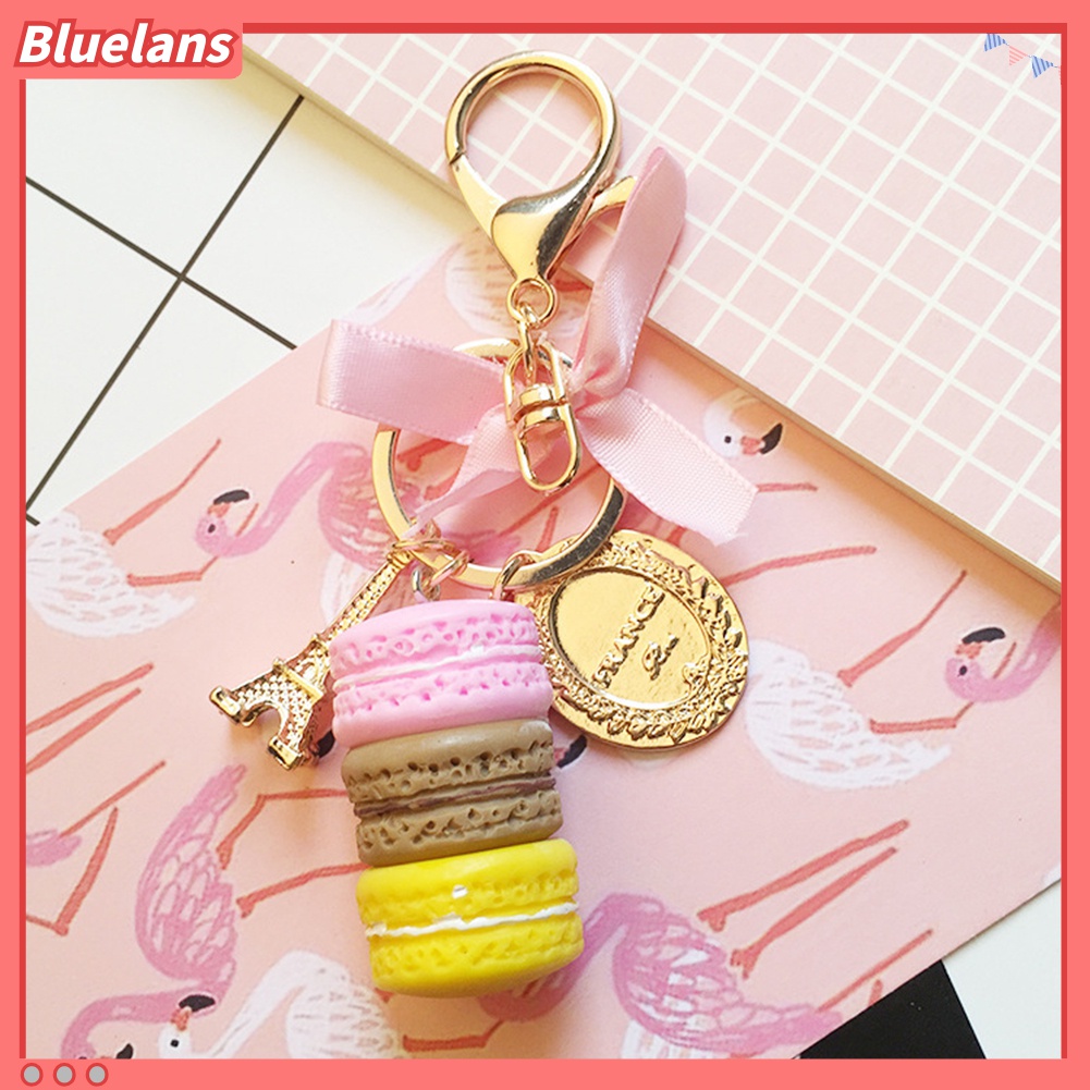 Gantungan Kunci Bentuk Kue Macaron Bahan Alloy Untuk Aksesoris Tas / Dompet