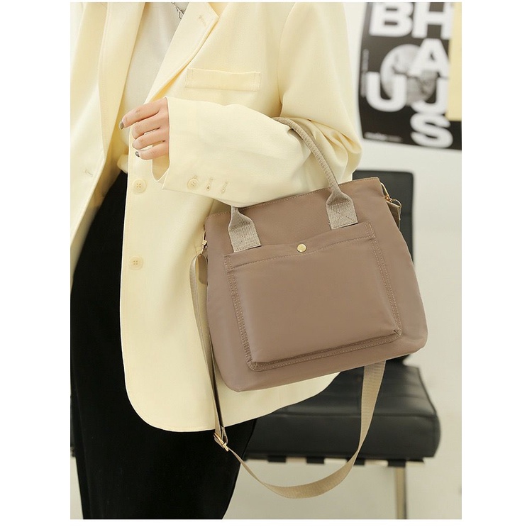 BJ15527 - BLACK/KHAKI/PINK - TAS TOTE BAG WANITA FASHION IMPORT MODIS ELEGAN TERMURAH TERLARIS TERBARU BAGSTORE JAKARTA TAS BATAM EL5527