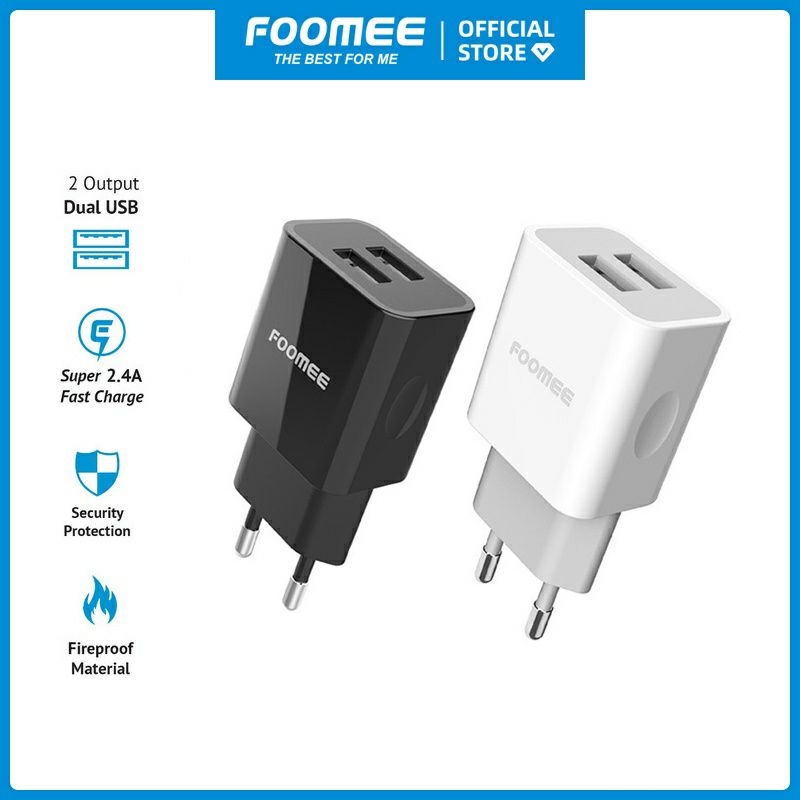 Travel charger Adaptor CC30 Handphone Casan Smartphone fast charging 2USB output FOOMEE