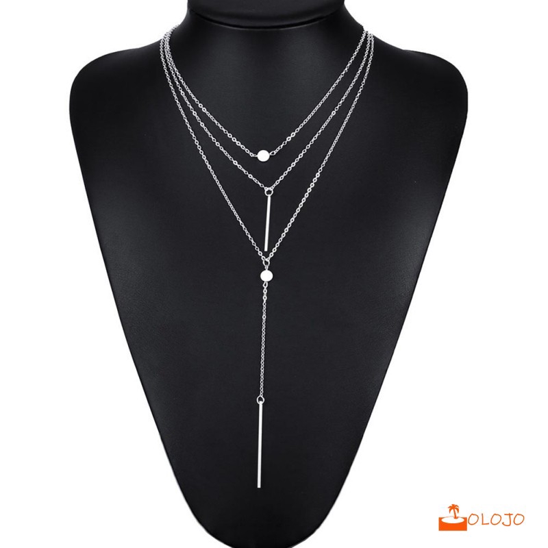 OLOJO  Korea Kalung Pendek Rantai Klavikula Kalung Multi-layer