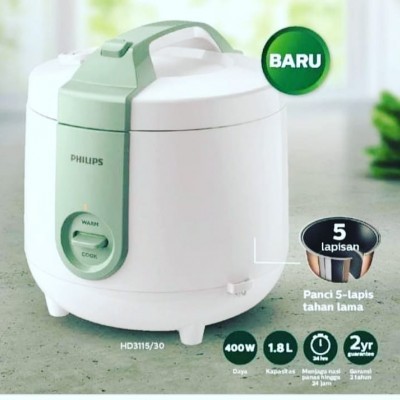 rice cooker philips HD3115 KAPASITAS 1,8LITER JAKARTA PUSAT/mejikom berkualitas besar 1,8 liter