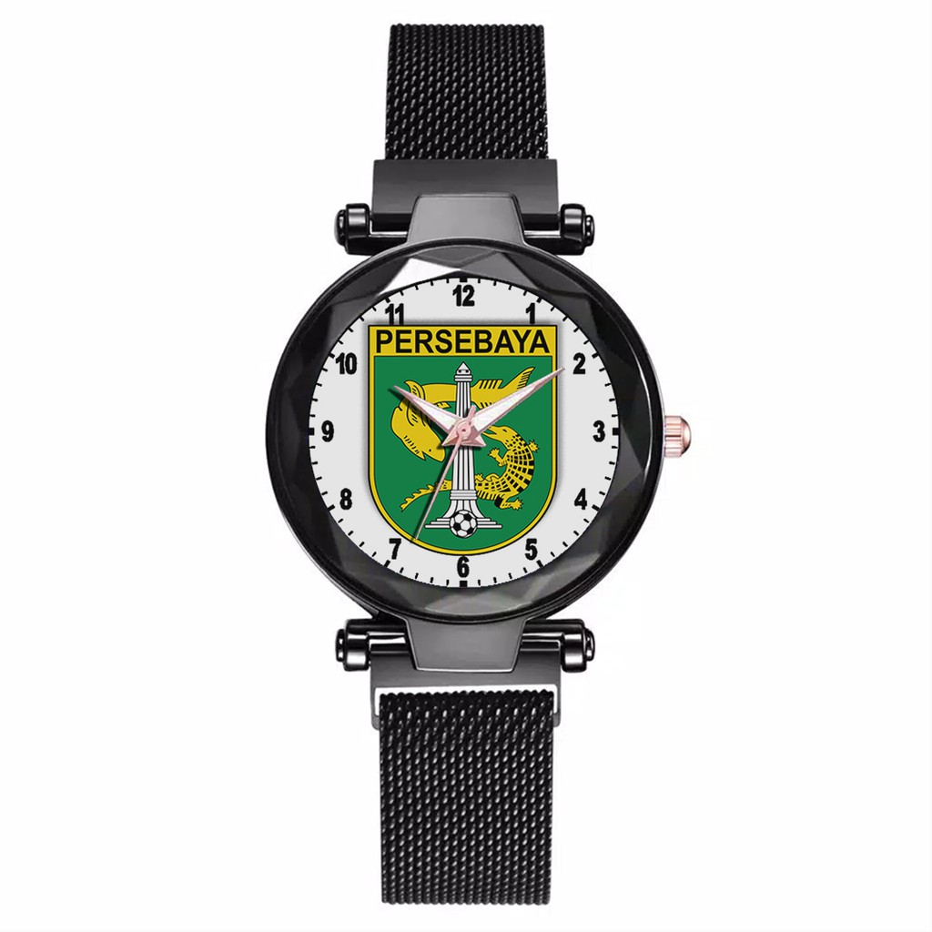 Jam Tangan Wanita Custom - Bonita PERSEBAYA MOTIF 3 Free Box &amp; Batre Cadangan