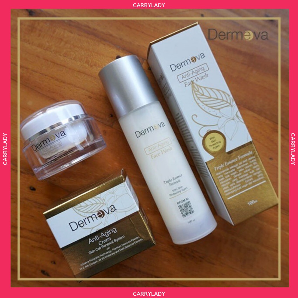 DERMEVA ANTI AGING FACIAL WASH &amp; CREAM DIJAMIN 100% ORIGINAL - DISTRIBUTOR RESMI