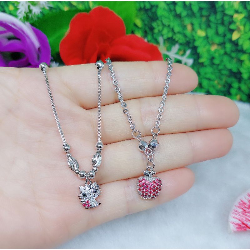 Kalung&amp;anting apel dan kalung Hello Kitty