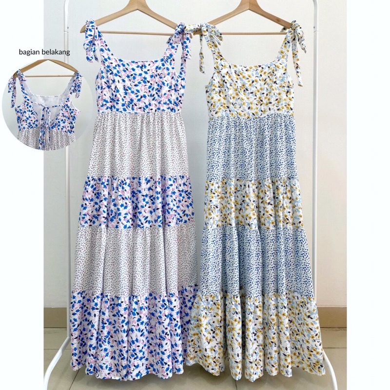 Vintage Flower Maxi Dress/ Baju Pantai / Dress Pantai