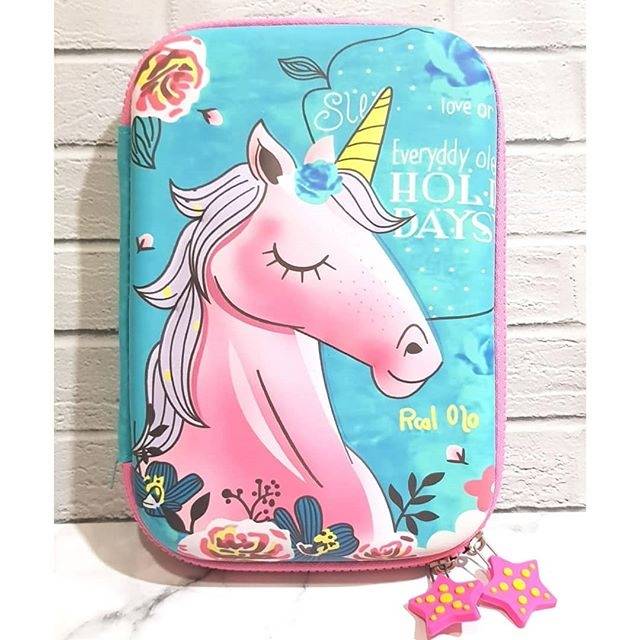 

Tempat Pensil Ala SMIGGLE timbul UNICORN HOLY