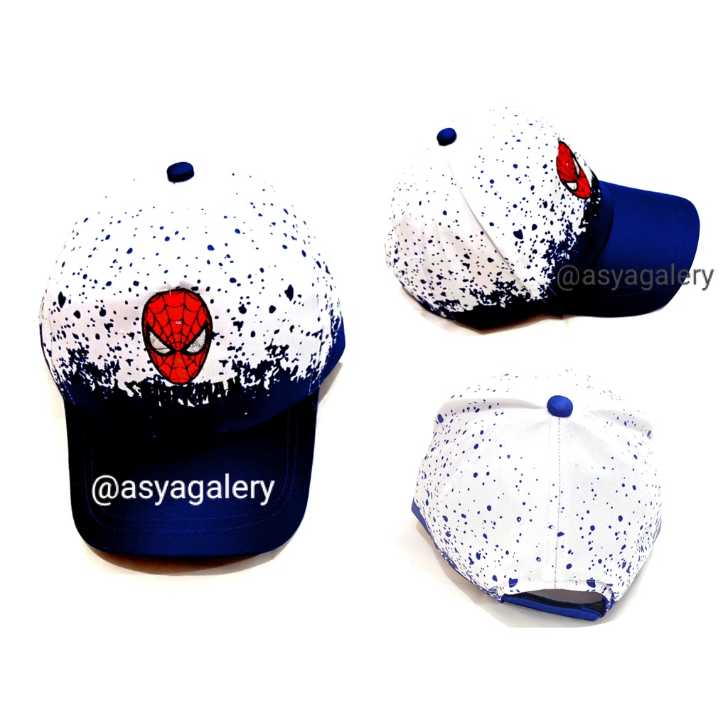 TOPI ANAK SPIDERMAN FULL PRINT/TOPI KARAKTER SPIDERMAN ANAK MURAH