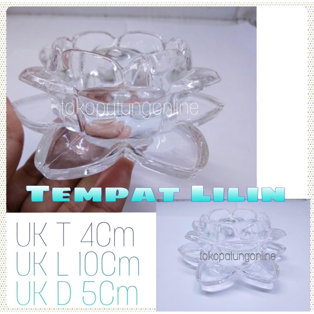 Tempat Lilin Teratai Putih Dhop Tealight Bening