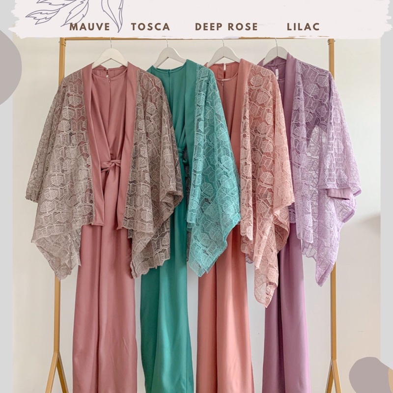 Viory Dress With Outer Brukat/Set 2 In 1 Ld 106/Dress With Inner/Gamis Kondangan/Set Kondangan
