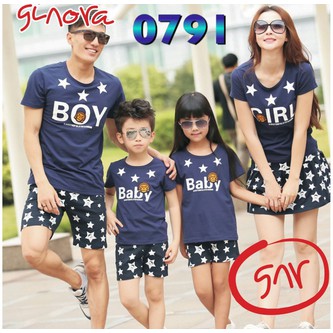 Kaos Couple Family 2 Anak BOY GIRL CNFM23DC
