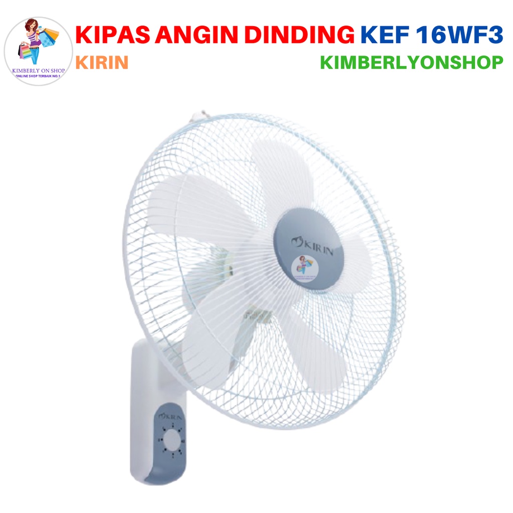 Kipas Angin Dinding 16 inch WALL FAN MOTOR BEARING KEF 16WF3 Kirin