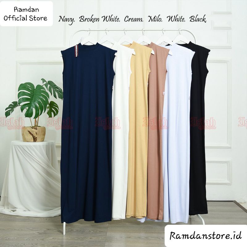 Inner Gamis Tanpa Lengan-Gamis Kutung Rayon Super, Gamis Manset Buntung, Manset Gamis Tanpa Lengan