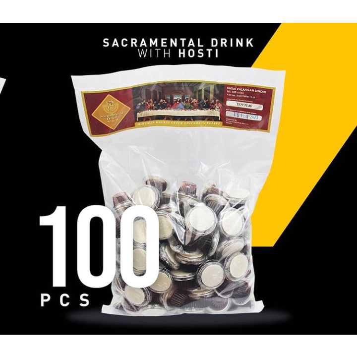 

Anggur Perjamuan Kudus Isi 100pcs +Hosti tanpa ayat & hosti ayat