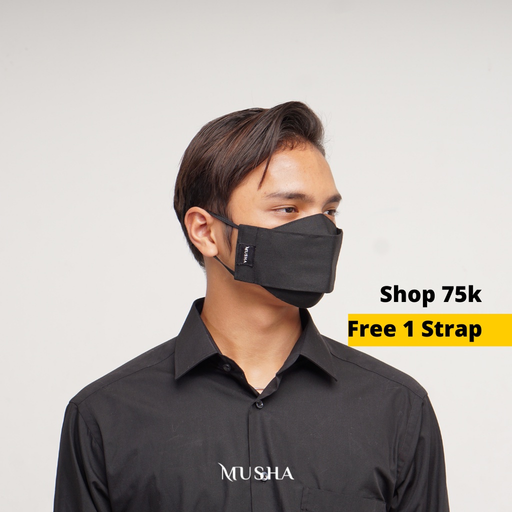 MUSHA 3D Mask | Masker Kain 3D Earloop 3 Ply