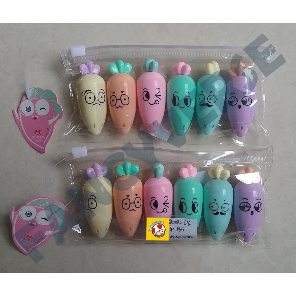 

Stabilo Mini Carrot 6 Warna TF-135 / 1 Set isi 6 Pcs / Highlighter