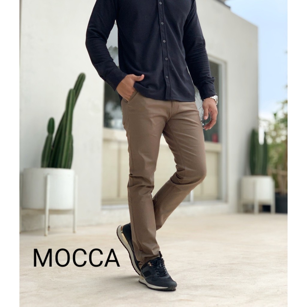 Cuci Gudang Beli 1 Gratis 1 Chino Cino Pria Slimfit Hijau Hitam