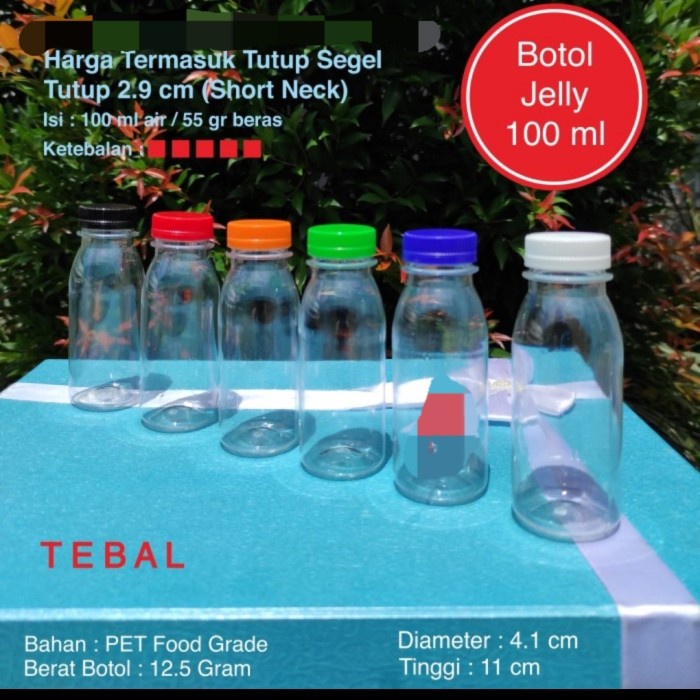 GHM (0011) BOTOL ZAM ZAM JELLY PLASTIK 100 ML + TUTUP SEGEL GROSIR MURAH