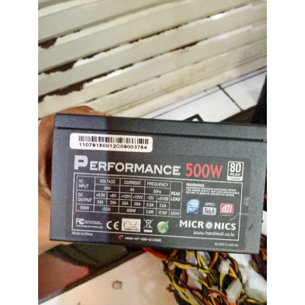 PSU pure 500watt 80 plus micronics