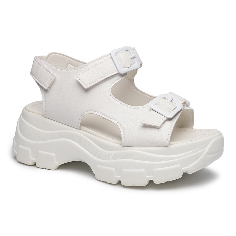 [GROSIR][COD] SEVEN_DAY SANDAL WEDGES WANITA KOREA IMPORT CASUAL SHOES PUTIH SVN-307