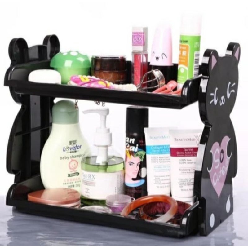 Rak Dua Susun Multifungsi Bentuk Cute Motif Karakter (Rack Animal Double Shelf)