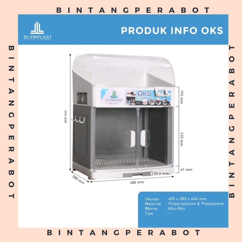 Olymplast Kitchen Storage / Rak Piring / Rak Penyimpanan Dapur OKS / Rak Piring Plastik Tertutup / R