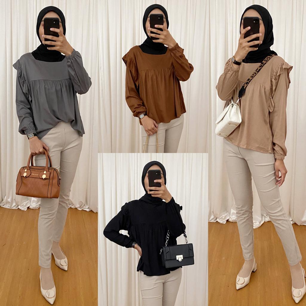 CROPY BLOUSE - RAYON VISCOSE - BLOUSE WANITA - REALPICTURE 100%