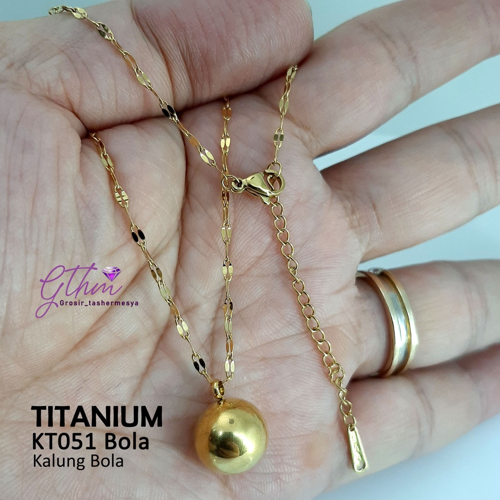 kalung Titanium Wanita Bola Stainless Steel Perhiasan fashion Import premium kt051 gthm