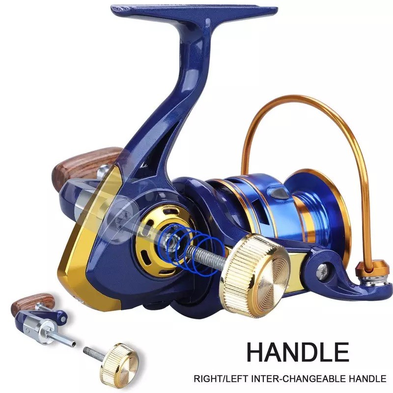 REEL 12 BB METAL SPOOL SPINNING REEL FANGSHUN FH 1000-7000 BLUE 8 KG DRAG