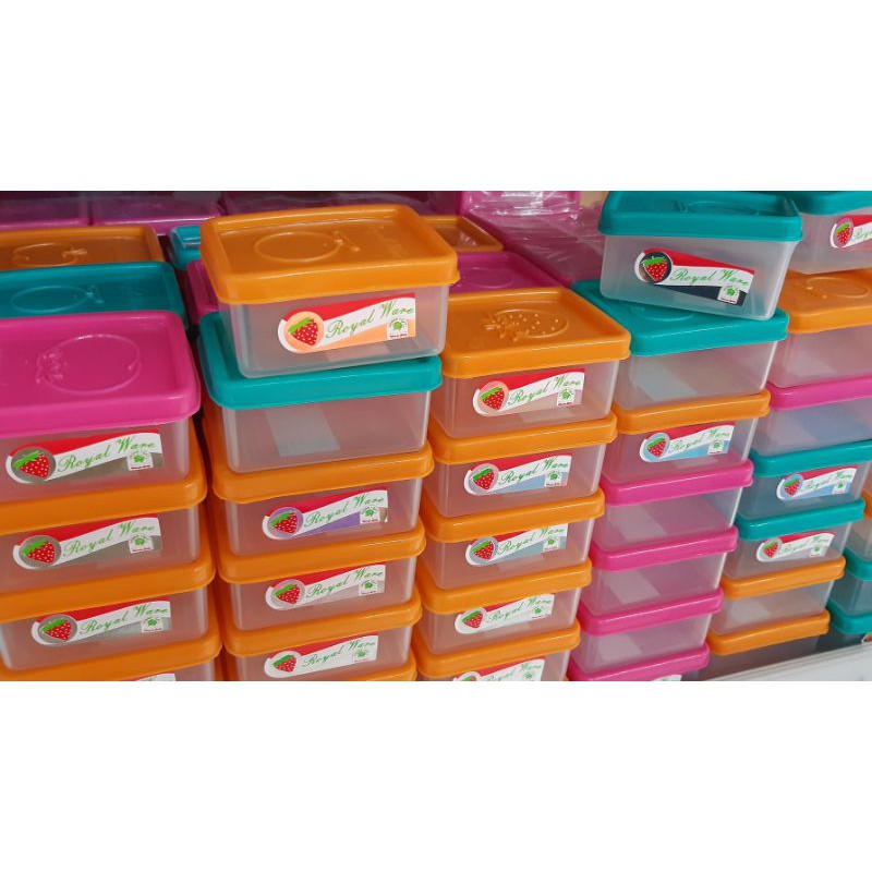 Kotak sambel tempat bumbu kecil/ tupperware lunch box/penyimpanan Green leaf royal ware toples bumbu