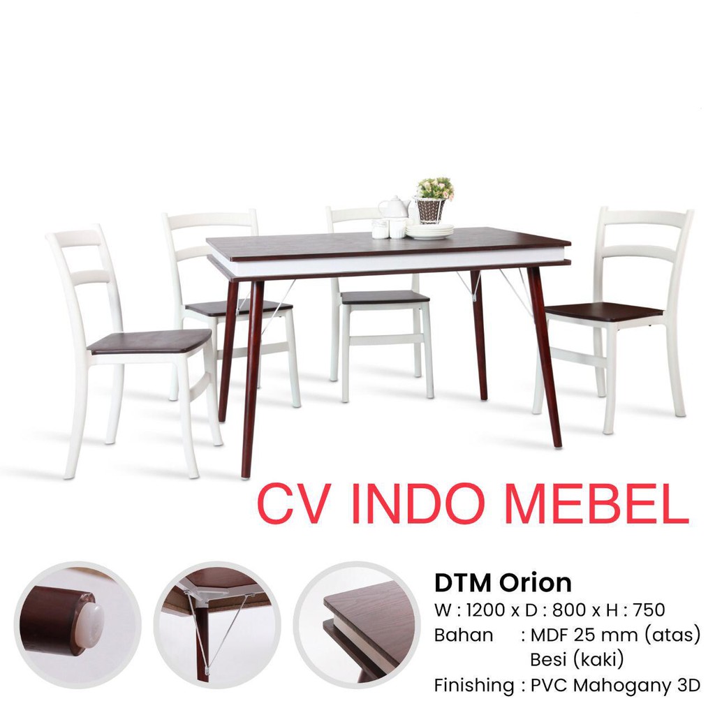 Meja Makan 4 Kursi Mewah Minimalis Kayu mdf Promo Ready Makassar murah meja